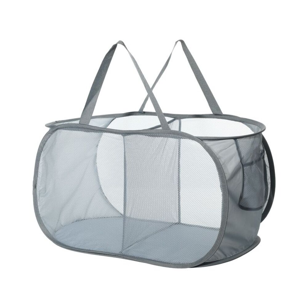 1 Pc 75L Folding Laundry Basket Portable Hamper Gray